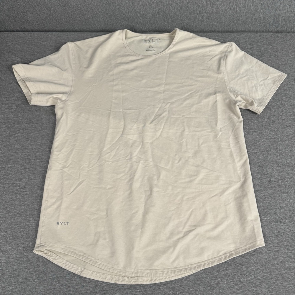 BYLT LUX T Shirt Mens XL Beige Wicking Breathable Stretch